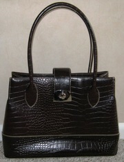Brown 'Mock Croc' handbag,  Unused