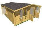 RAISE LOG cabin 5x6.5m,  28mm The Raise log cabin is a....